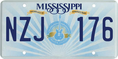 MS license plate NZJ176