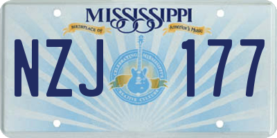 MS license plate NZJ177
