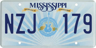 MS license plate NZJ179