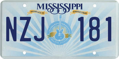 MS license plate NZJ181