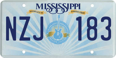 MS license plate NZJ183