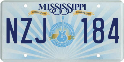 MS license plate NZJ184