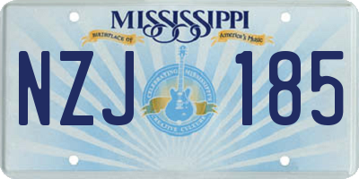 MS license plate NZJ185