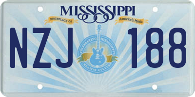 MS license plate NZJ188