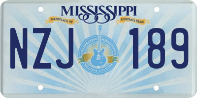 MS license plate NZJ189