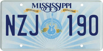 MS license plate NZJ190