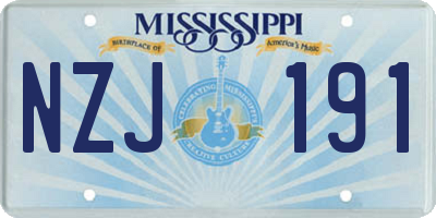 MS license plate NZJ191