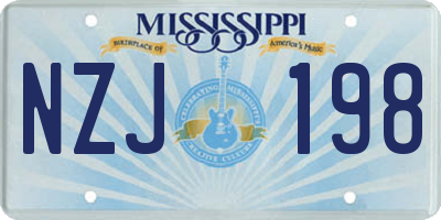 MS license plate NZJ198