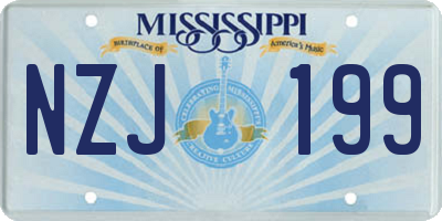 MS license plate NZJ199