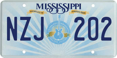 MS license plate NZJ202