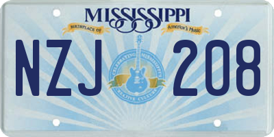 MS license plate NZJ208