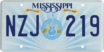 MS license plate NZJ219