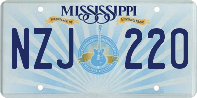 MS license plate NZJ220