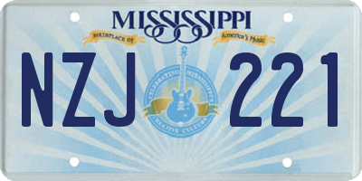 MS license plate NZJ221