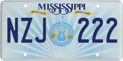 MS license plate NZJ222