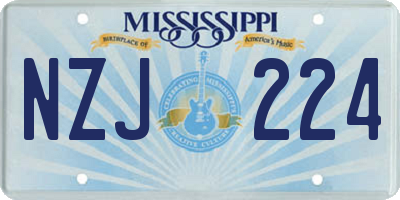 MS license plate NZJ224