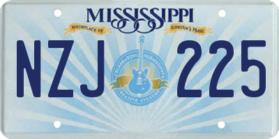 MS license plate NZJ225