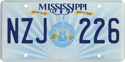 MS license plate NZJ226