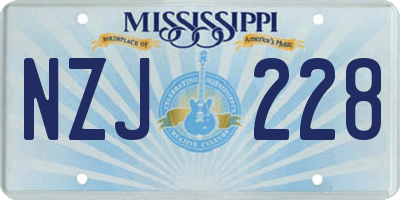 MS license plate NZJ228