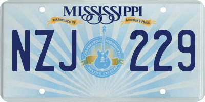 MS license plate NZJ229