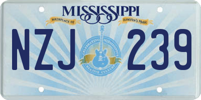 MS license plate NZJ239