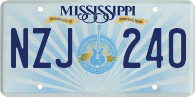 MS license plate NZJ240