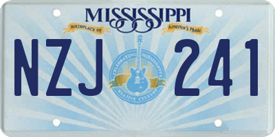 MS license plate NZJ241