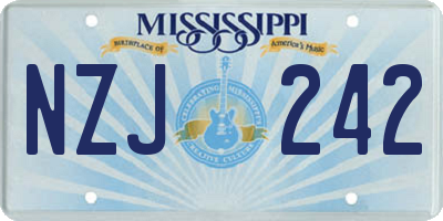 MS license plate NZJ242