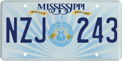 MS license plate NZJ243