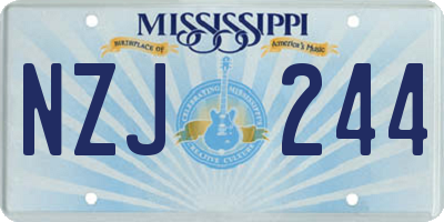 MS license plate NZJ244
