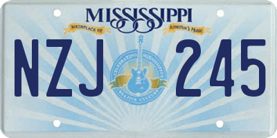 MS license plate NZJ245