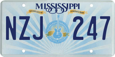 MS license plate NZJ247