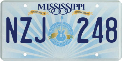 MS license plate NZJ248