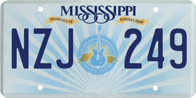 MS license plate NZJ249