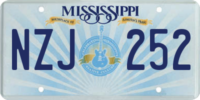 MS license plate NZJ252