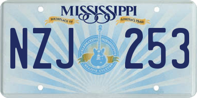 MS license plate NZJ253