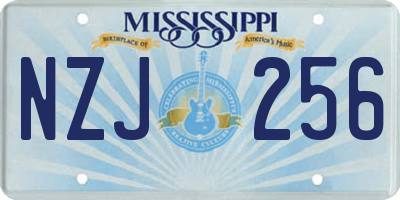 MS license plate NZJ256