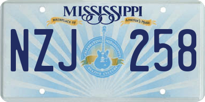 MS license plate NZJ258