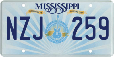 MS license plate NZJ259