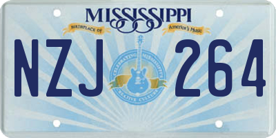 MS license plate NZJ264