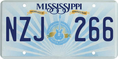 MS license plate NZJ266