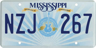MS license plate NZJ267