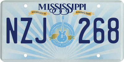 MS license plate NZJ268