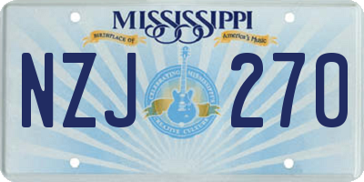 MS license plate NZJ270