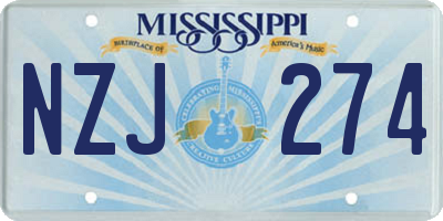 MS license plate NZJ274