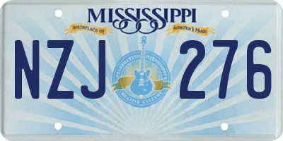 MS license plate NZJ276