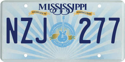 MS license plate NZJ277