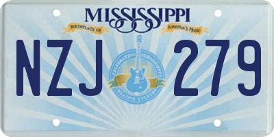 MS license plate NZJ279