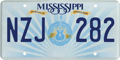 MS license plate NZJ282