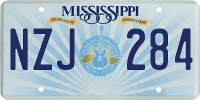 MS license plate NZJ284